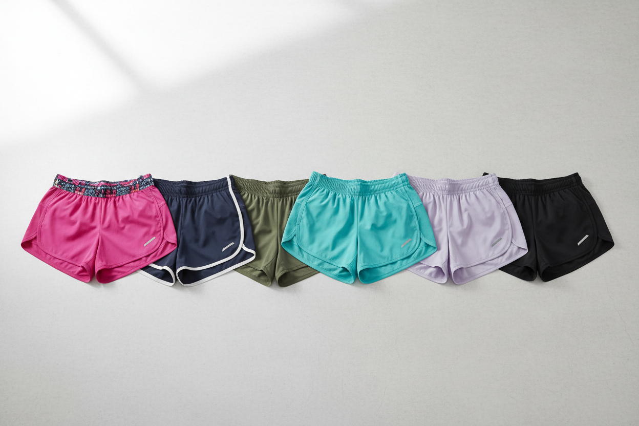 Multiple running shorts in different colors