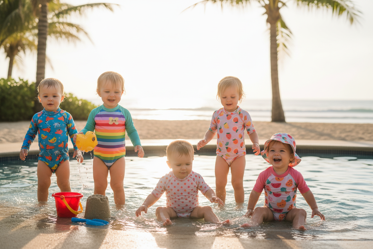 Kids swimsuits lifestyle shot
