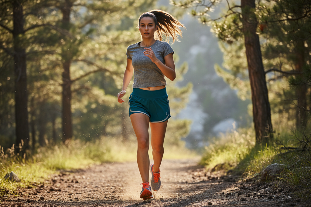 Women's running shorts in action