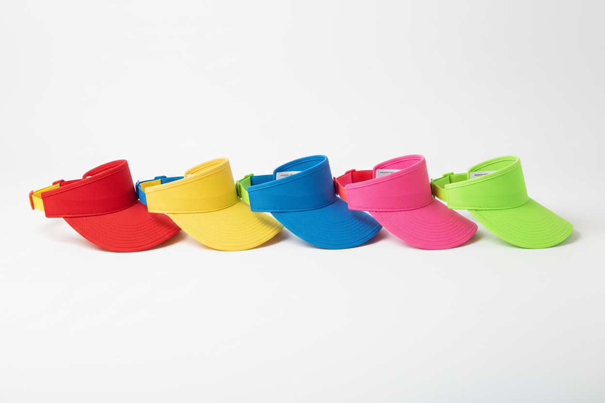 Beach visor with adjustable strap