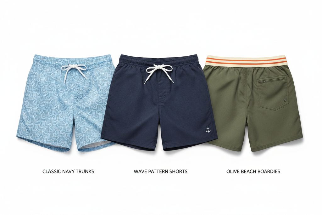 Men's bathing suits product shot