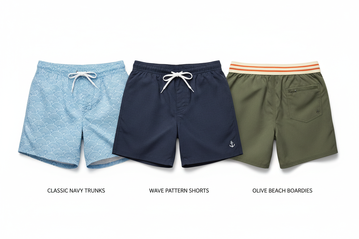 Men's bathing suits product shot