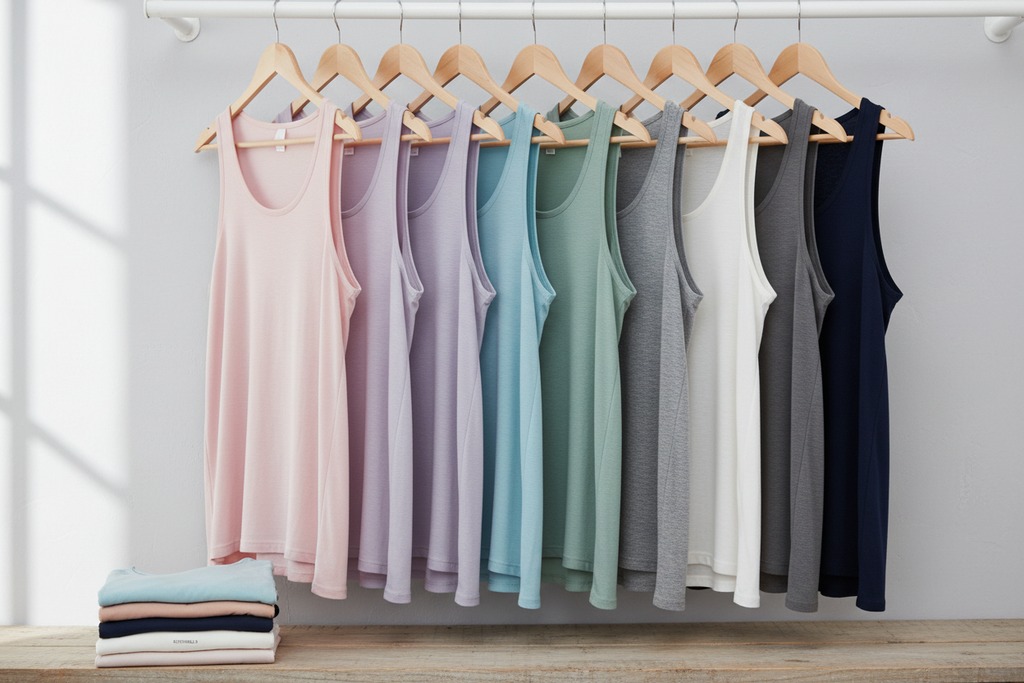 Multiple tank tops in different colors
