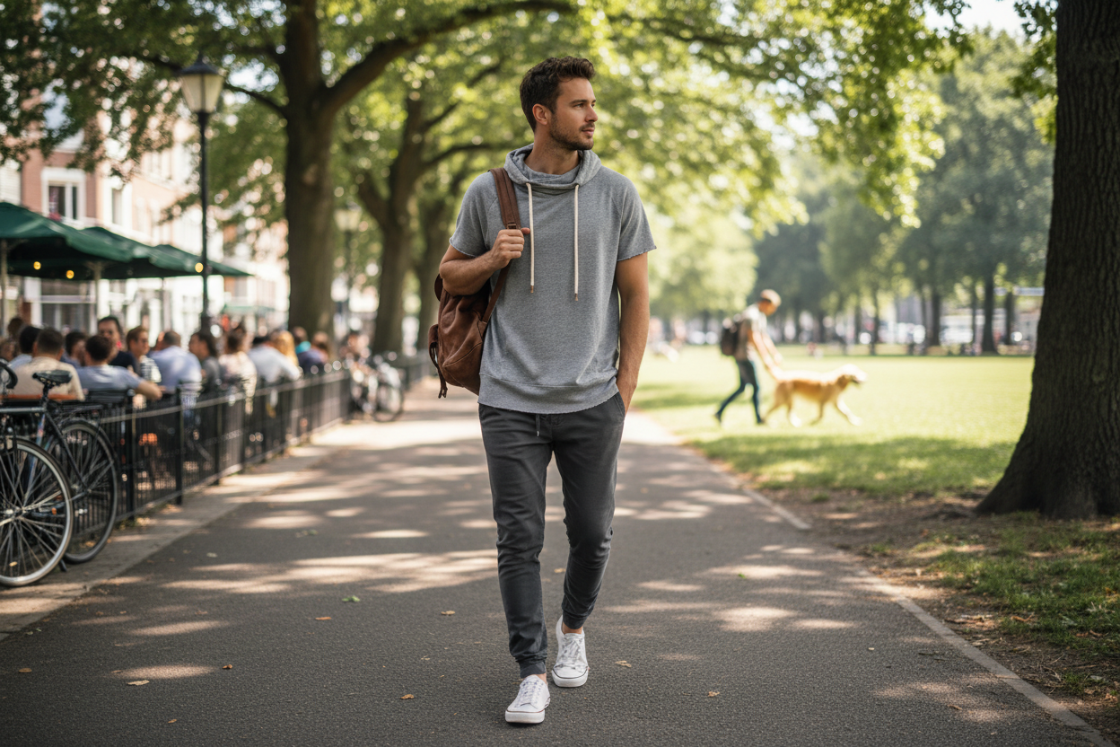 Short sleeve hoodie lifestyle shot