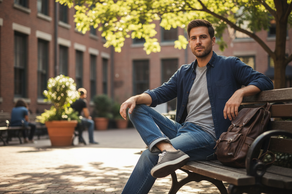 Men's jeans lifestyle shot