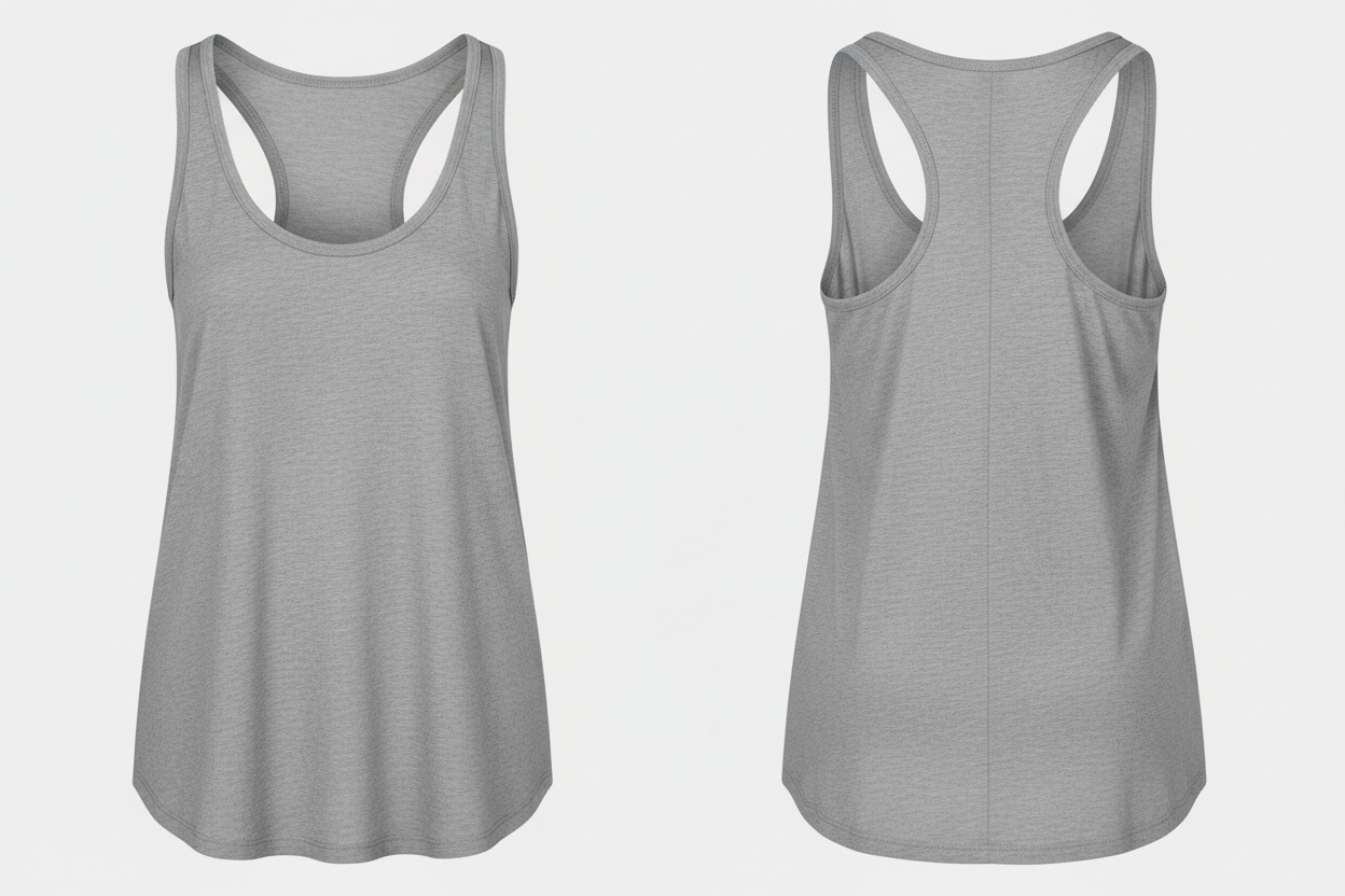 Women's tank top front and back view